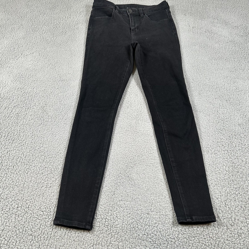 American Eagle Jegging Jeans Womens 6 Black High Rise Skinny Stretch Denim Pants - Picture 15 of 16